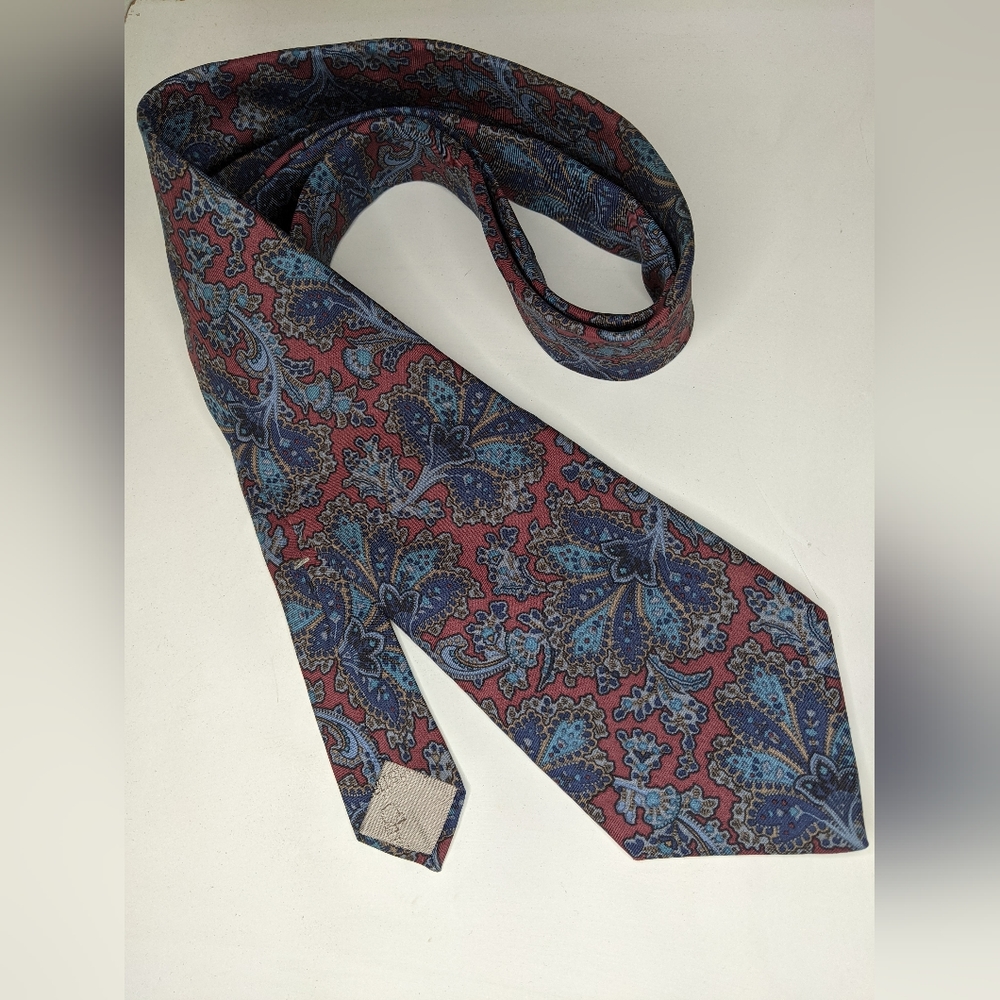 Vintage Christian Dior Necktie 100% Silk Paisley